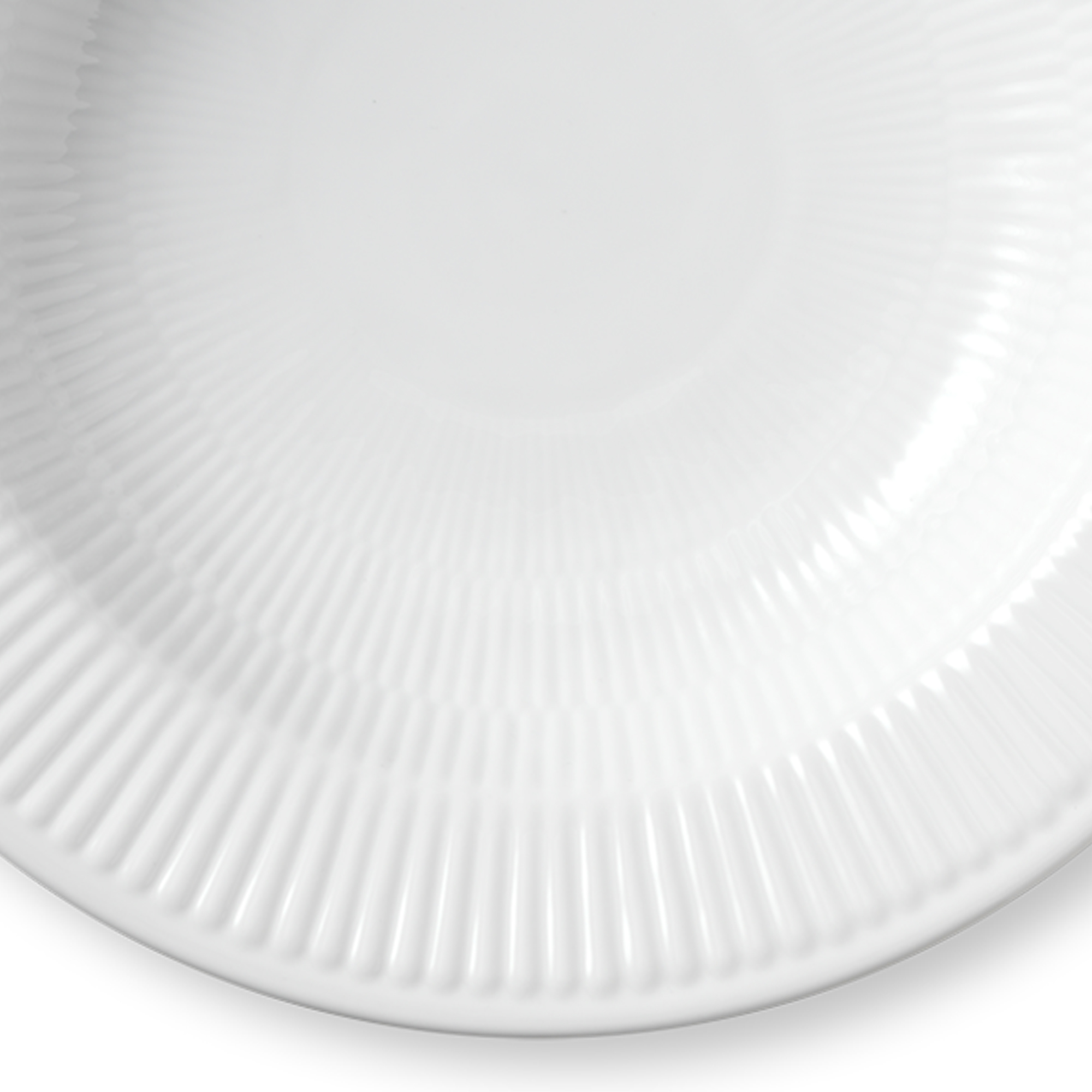 Zoom billed af Hvid Riflet Dyb tallerken 30 cm